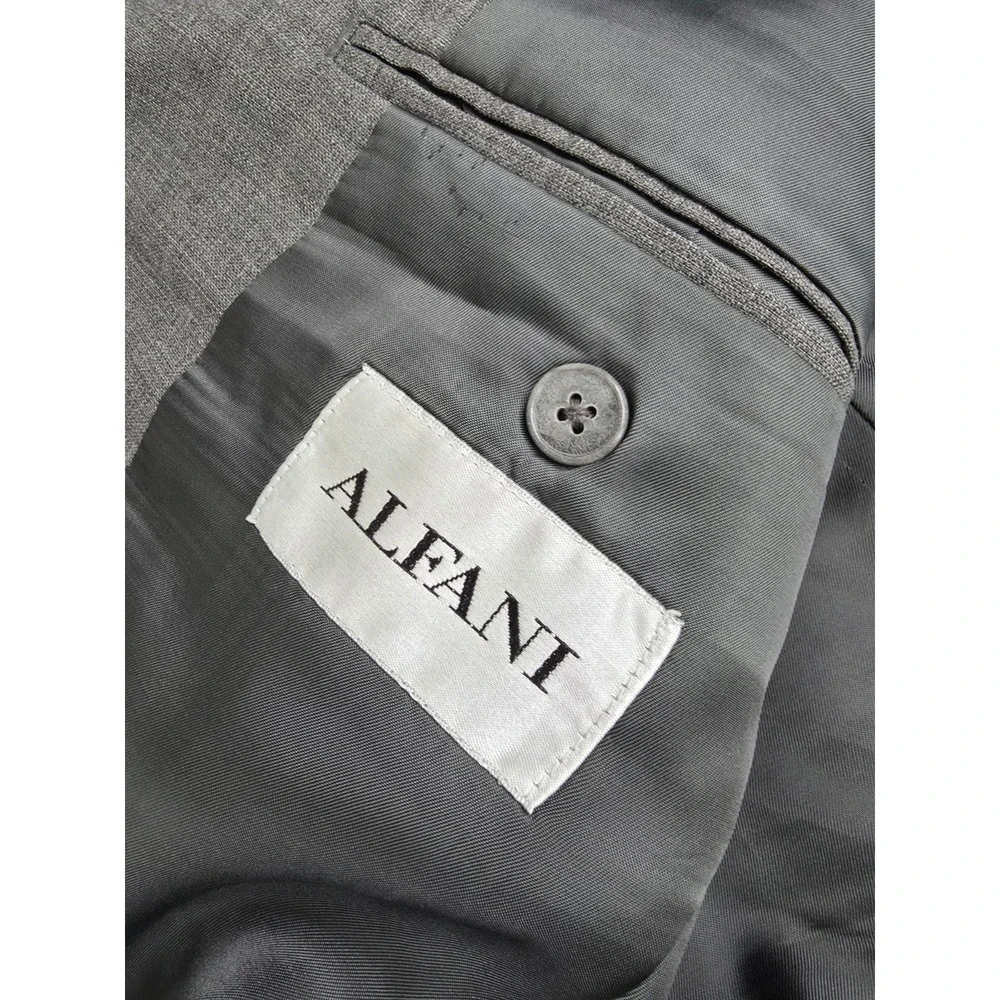 Alfani‎ Blazer Mens 44 Gray Sports Coat jacket 3 Button Notch Lapel Ventless